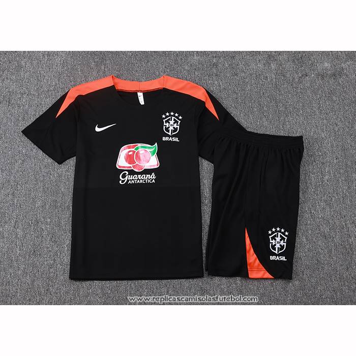 Fato de Treino Brasil 2025-2026 Manga Curta Preto - Calcas Curta